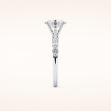 0.91 CT Oval Shaped Pave Moissanite Engagement Ring