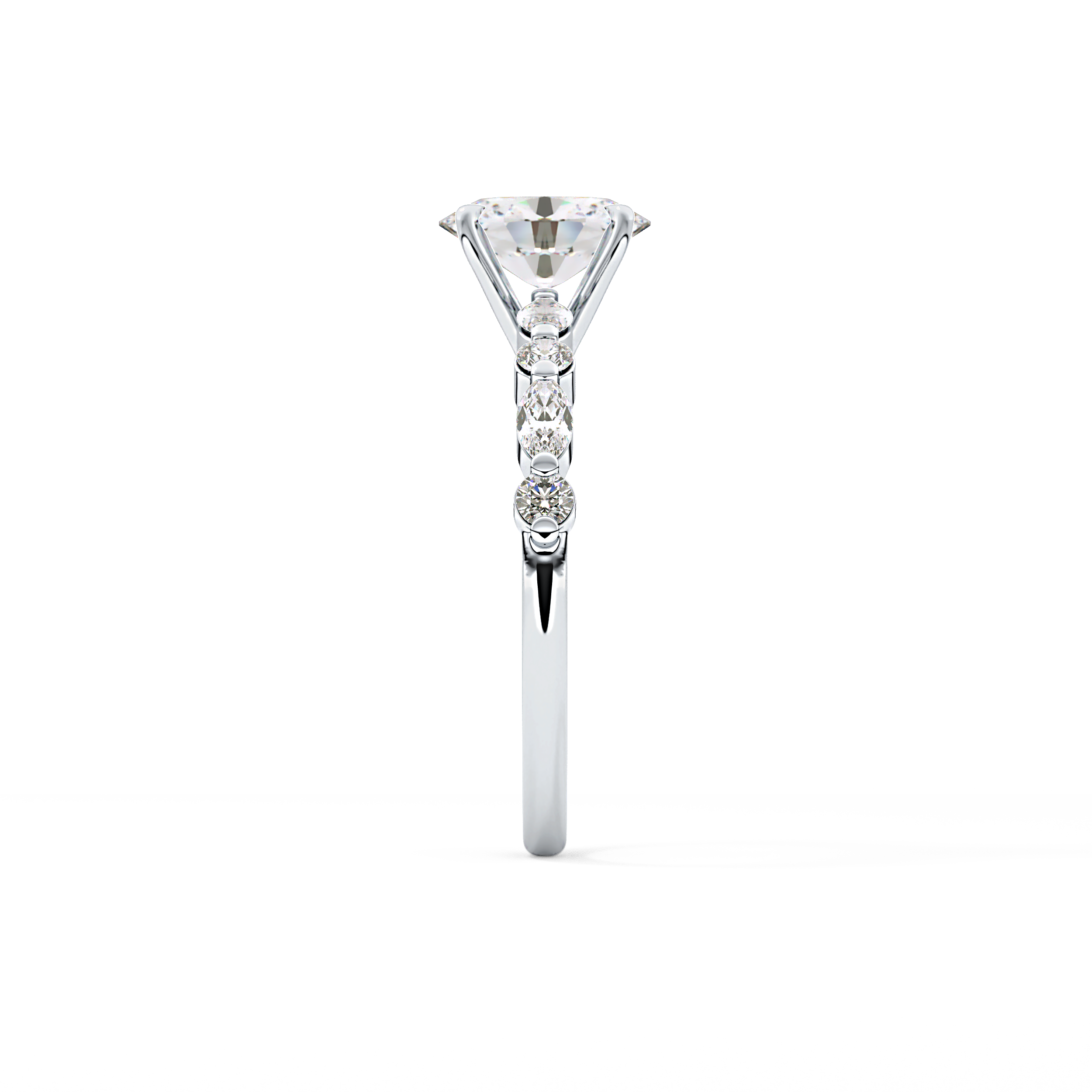 Oval Pave Lab Grown Diamond Engagement Ring