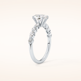 0.91 CT Oval Shaped Pave Moissanite Engagement Ring