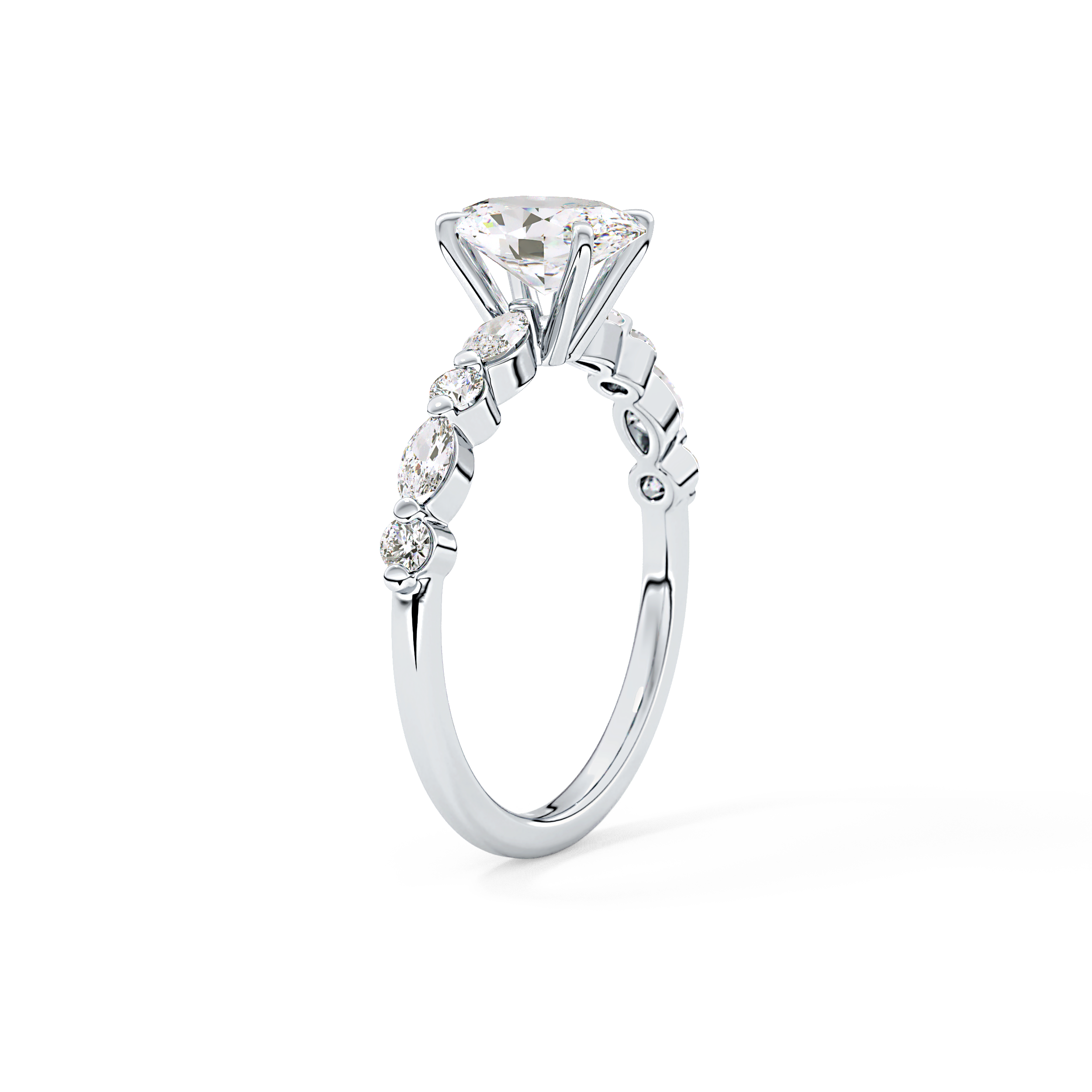 Oval Pave Lab Grown Diamond Engagement Ring