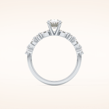 0.91 CT Oval Shaped Pave Moissanite Engagement Ring