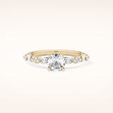 0.87 CT Cushion Shaped Pave Moissanite Engagement Ring