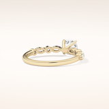 0.87 CT Cushion Shaped Pave Moissanite Engagement Ring