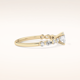 0.87 CT Cushion Shaped Pave Moissanite Engagement Ring
