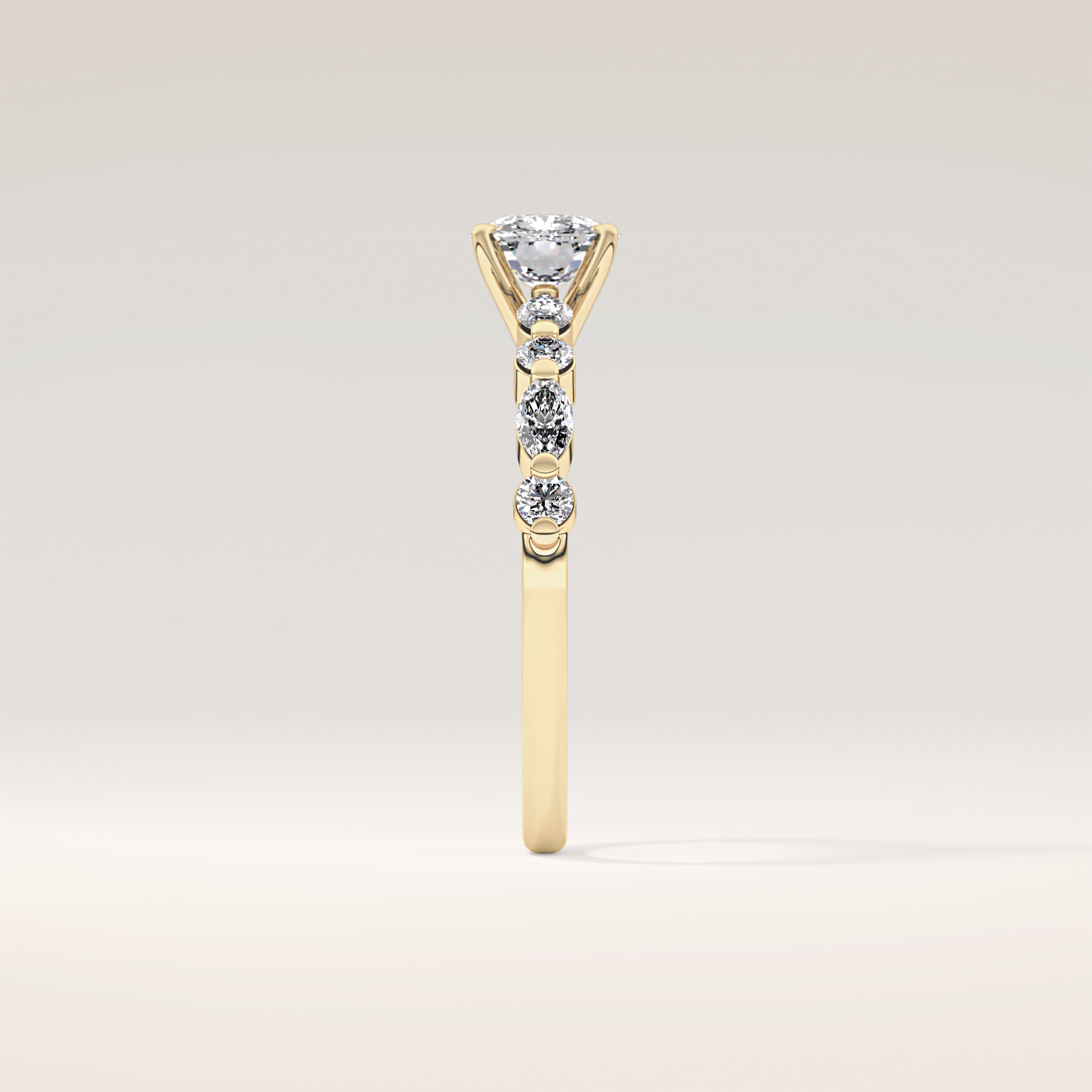 0.87 CT Cushion Shaped Pave Moissanite Engagement Ring