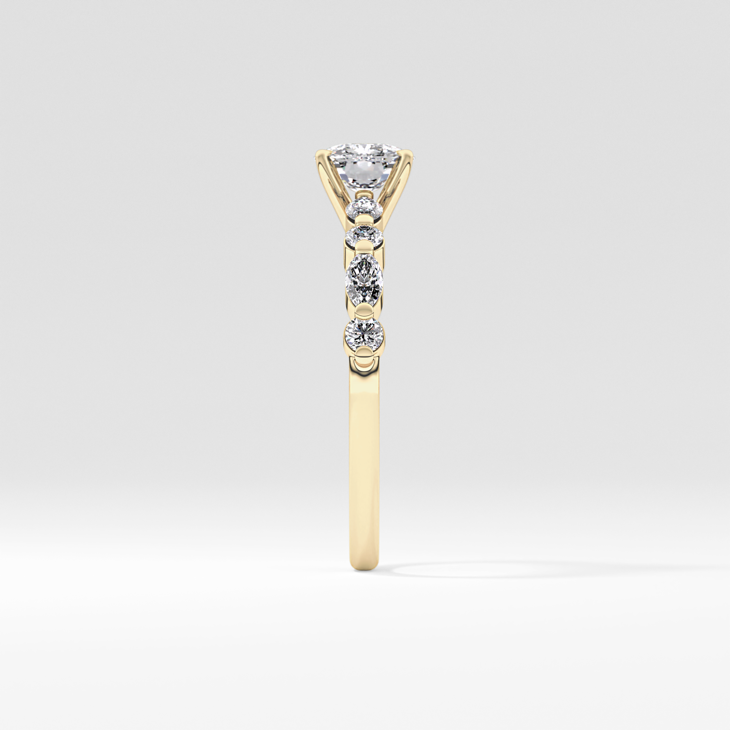 Cushion Pave Lab Grown Diamond Engagement Ring