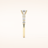 0.87 CT Cushion Shaped Pave Moissanite Engagement Ring
