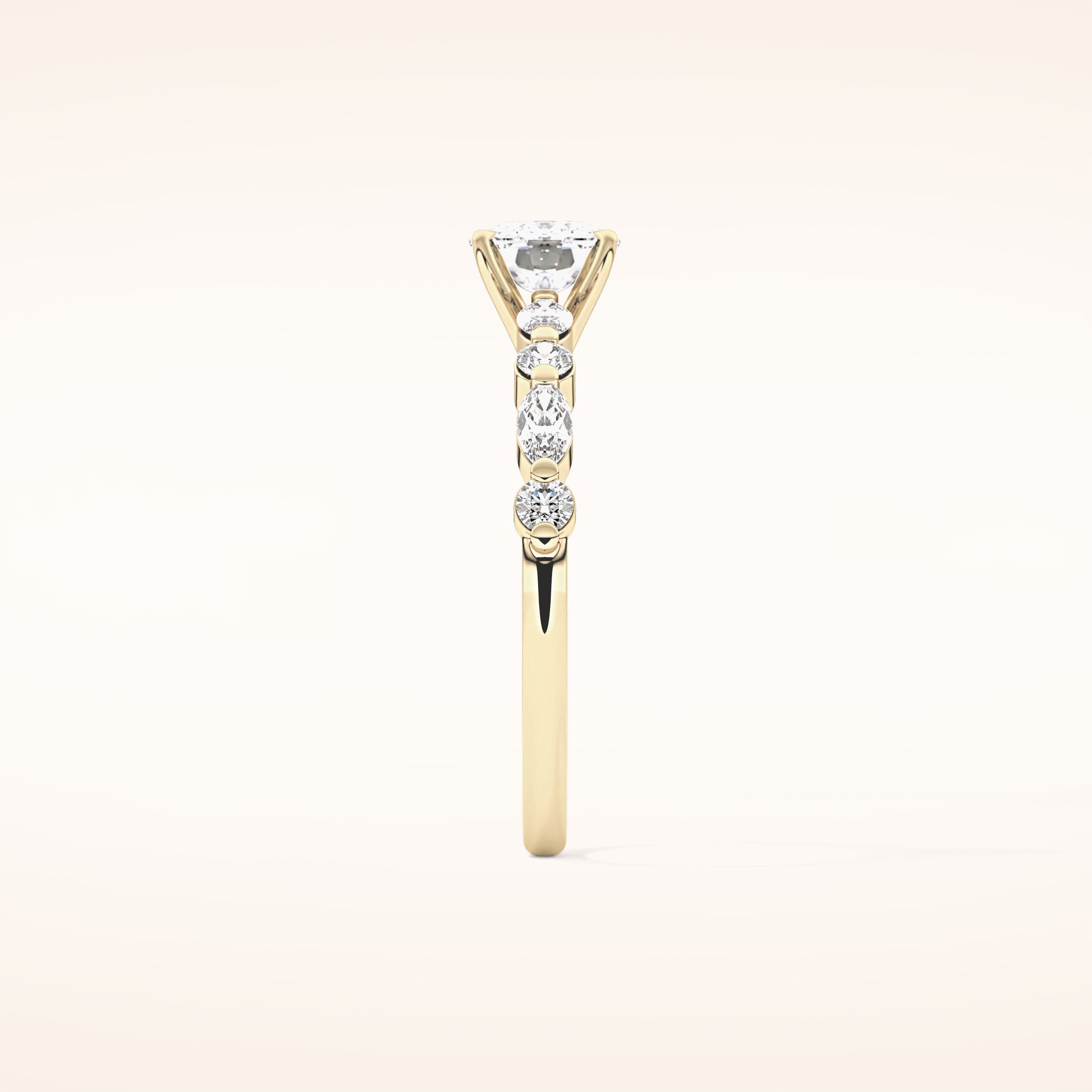 0.87 CT Cushion Shaped Pave Moissanite Engagement Ring