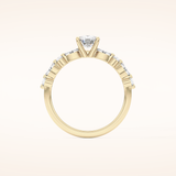 0.87 CT Cushion Shaped Pave Moissanite Engagement Ring