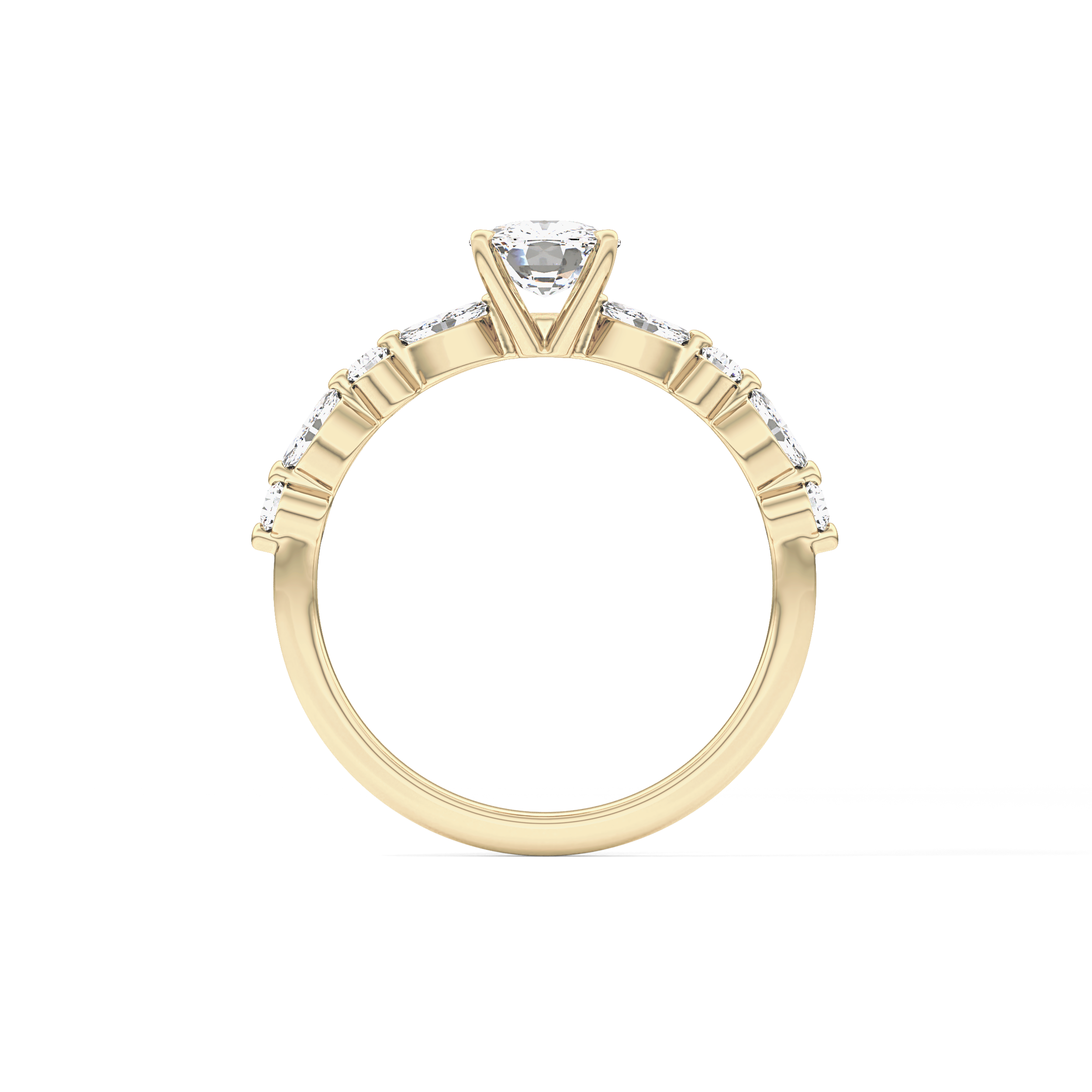 Cushion Pave Lab Grown Diamond Engagement Ring