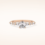 0.87 CT Cushion Shaped Pave Moissanite Engagement Ring