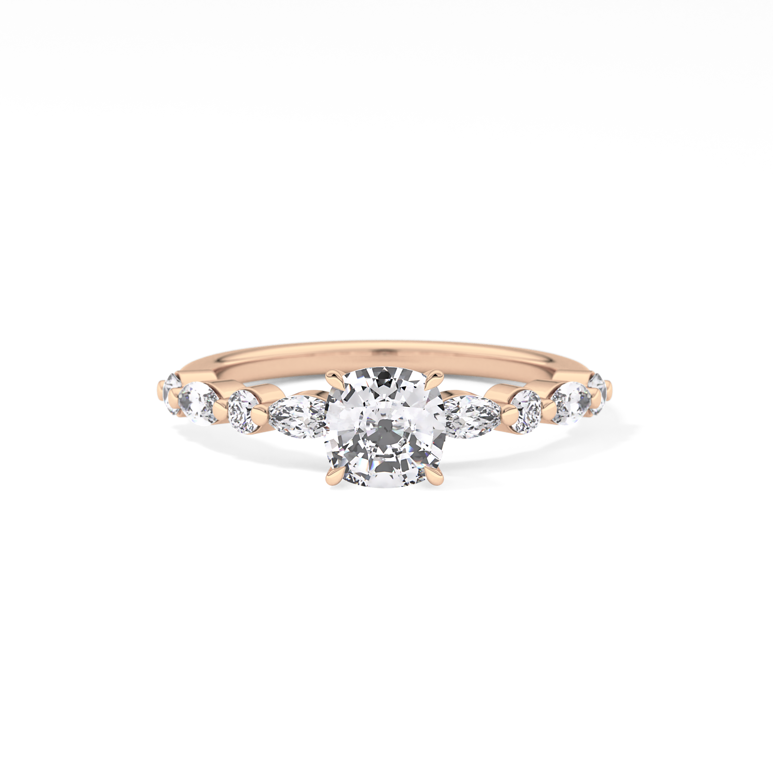 Cushion Pave Lab Grown Diamond Engagement Ring