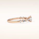0.87 CT Cushion Shaped Pave Moissanite Engagement Ring