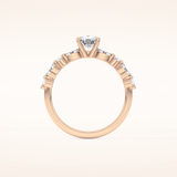 0.87 CT Cushion Shaped Pave Moissanite Engagement Ring