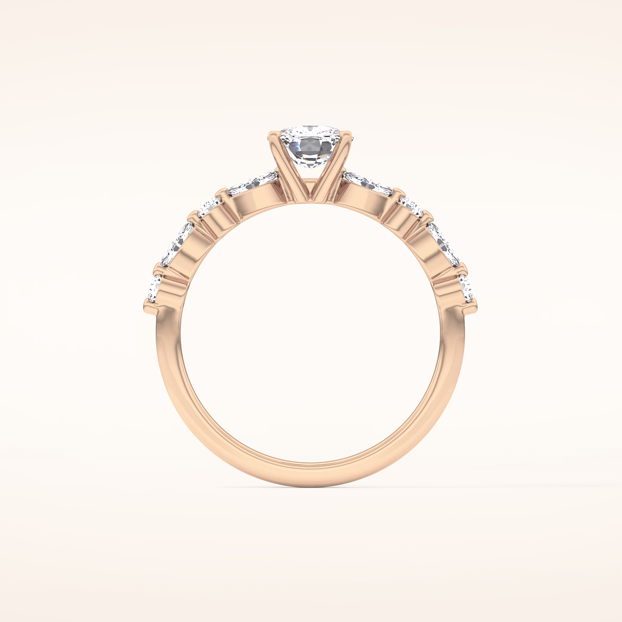 0.87 CT Cushion Shaped Pave Moissanite Engagement Ring
