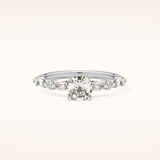 0.87 CT Cushion Shaped Pave Moissanite Engagement Ring