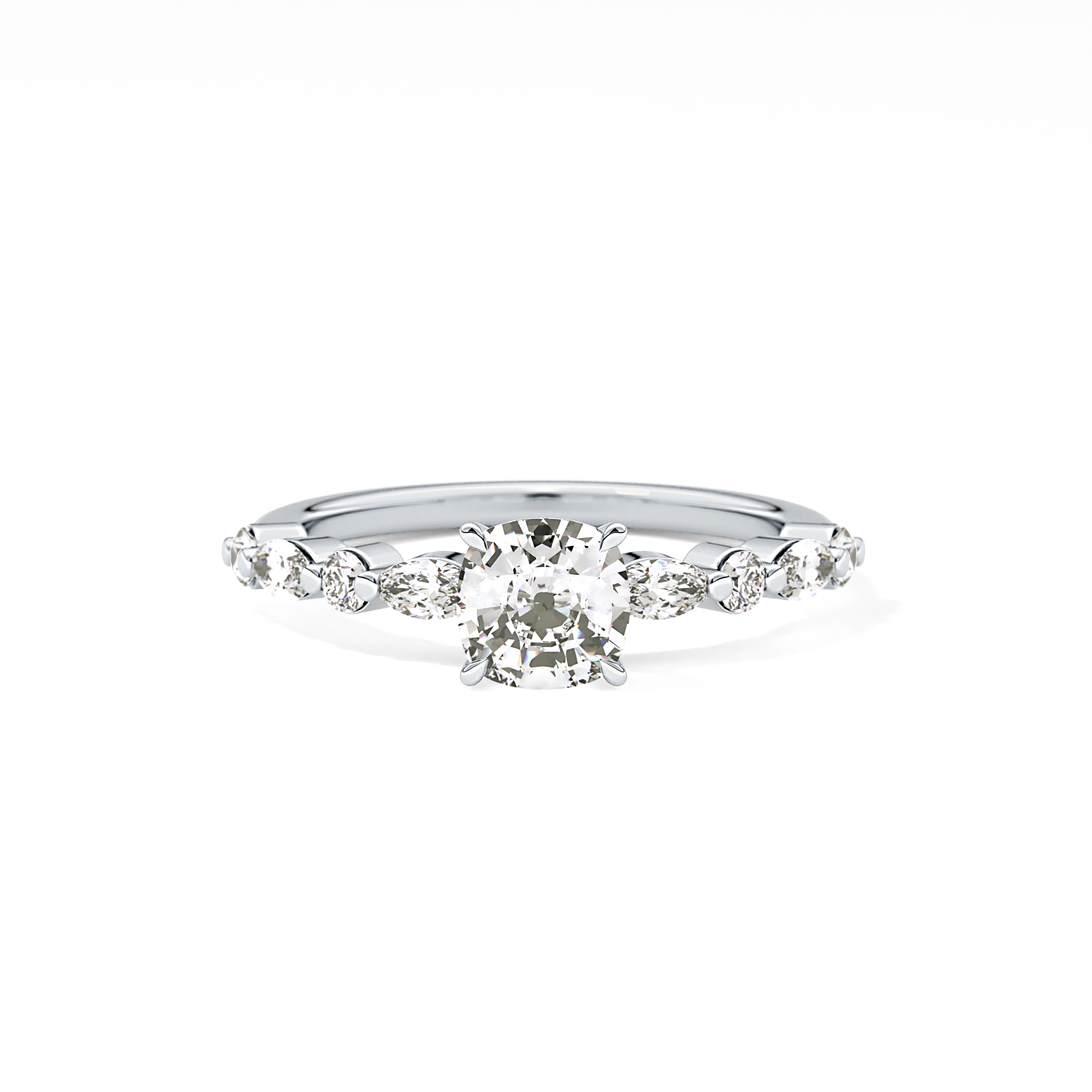 Cushion Pave Lab Grown Diamond Engagement Ring