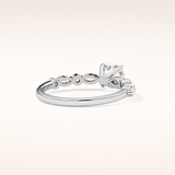 0.87 CT Cushion Shaped Pave Moissanite Engagement Ring