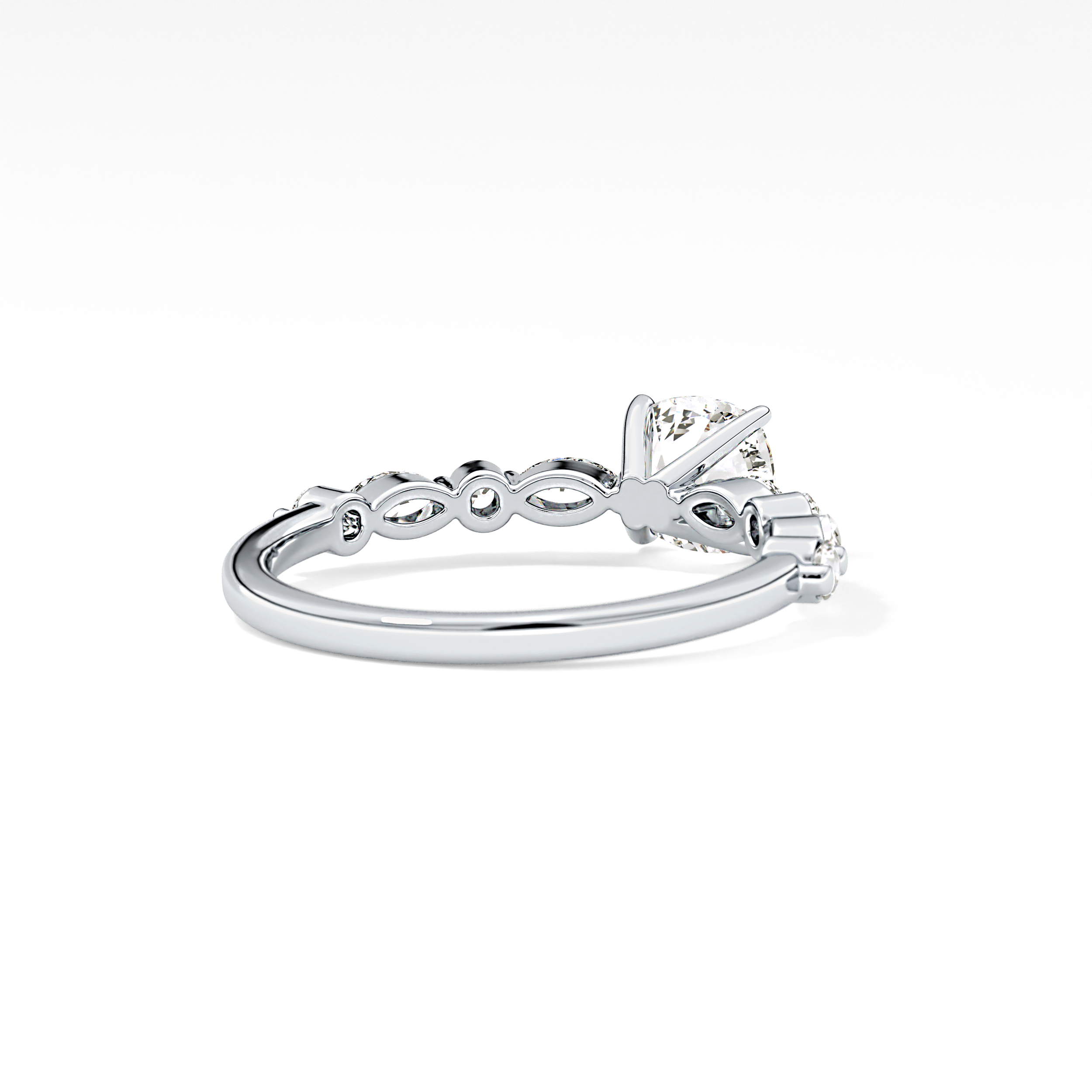 Cushion Pave Lab Grown Diamond Engagement Ring