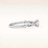 0.87 CT Cushion Shaped Pave Moissanite Engagement Ring