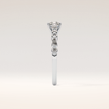 0.87 CT Cushion Shaped Pave Moissanite Engagement Ring
