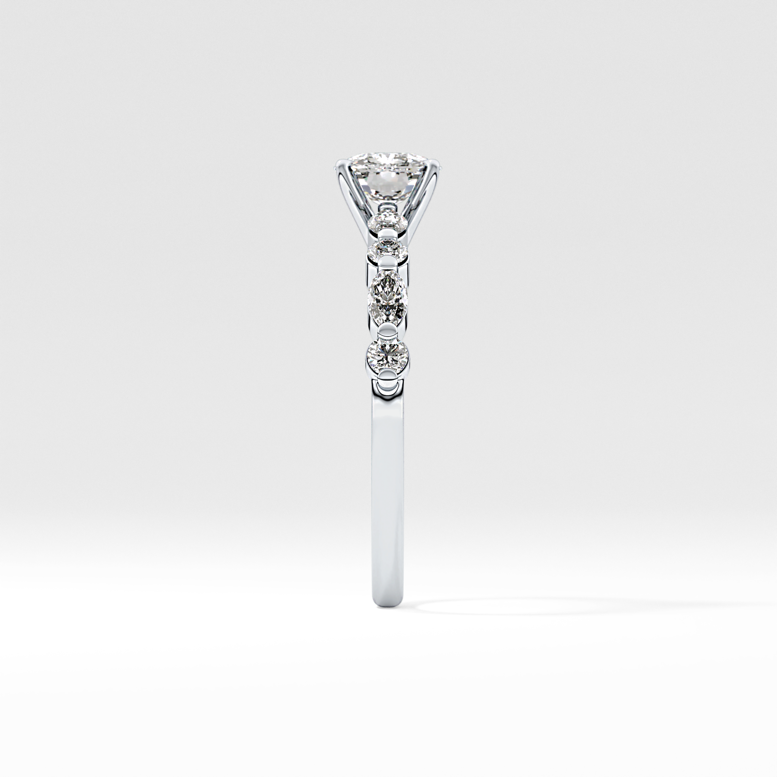 Cushion Pave Lab Grown Diamond Engagement Ring