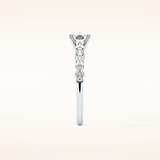 0.87 CT Cushion Shaped Pave Moissanite Engagement Ring