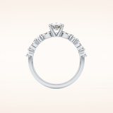 0.87 CT Cushion Shaped Pave Moissanite Engagement Ring