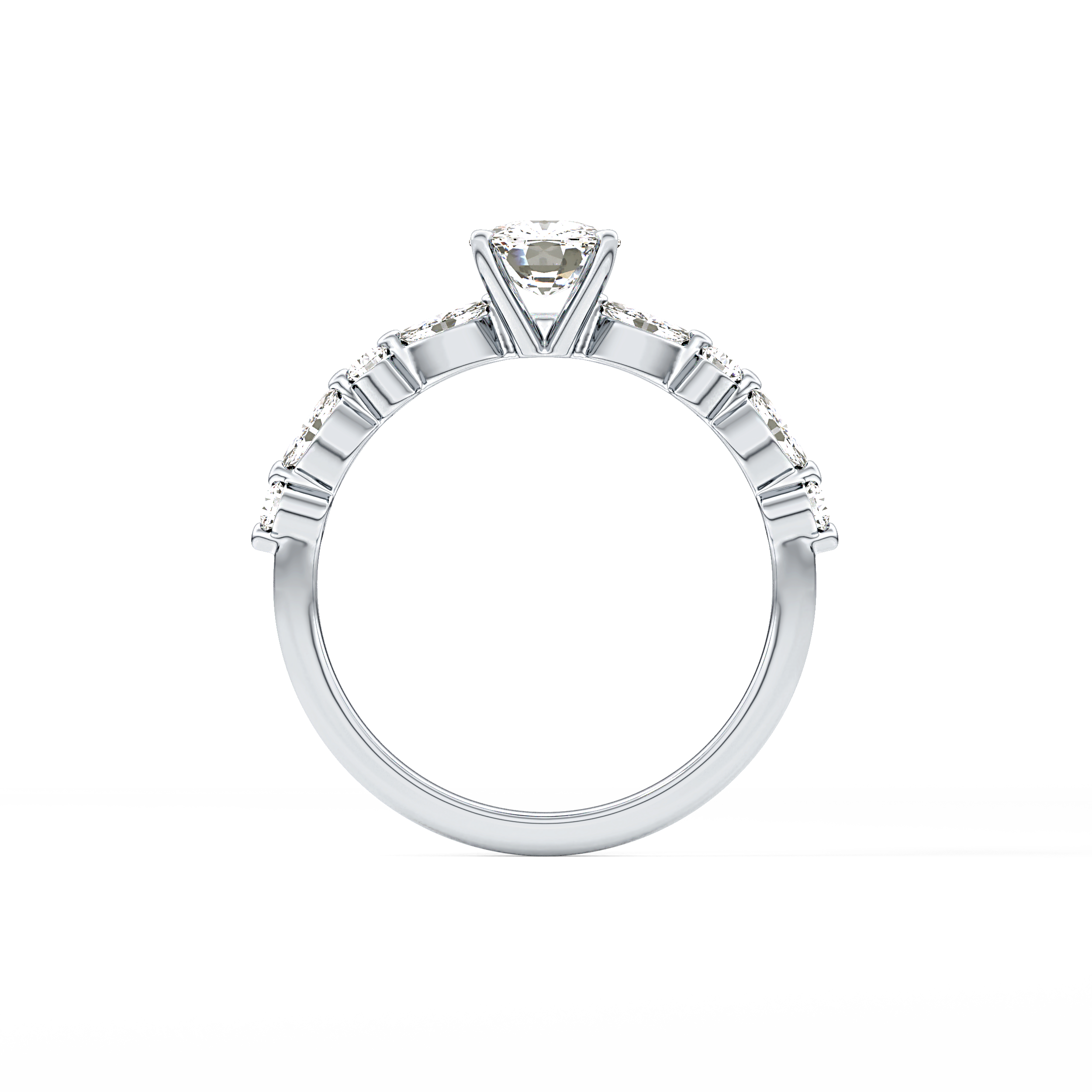 Cushion Pave Lab Grown Diamond Engagement Ring