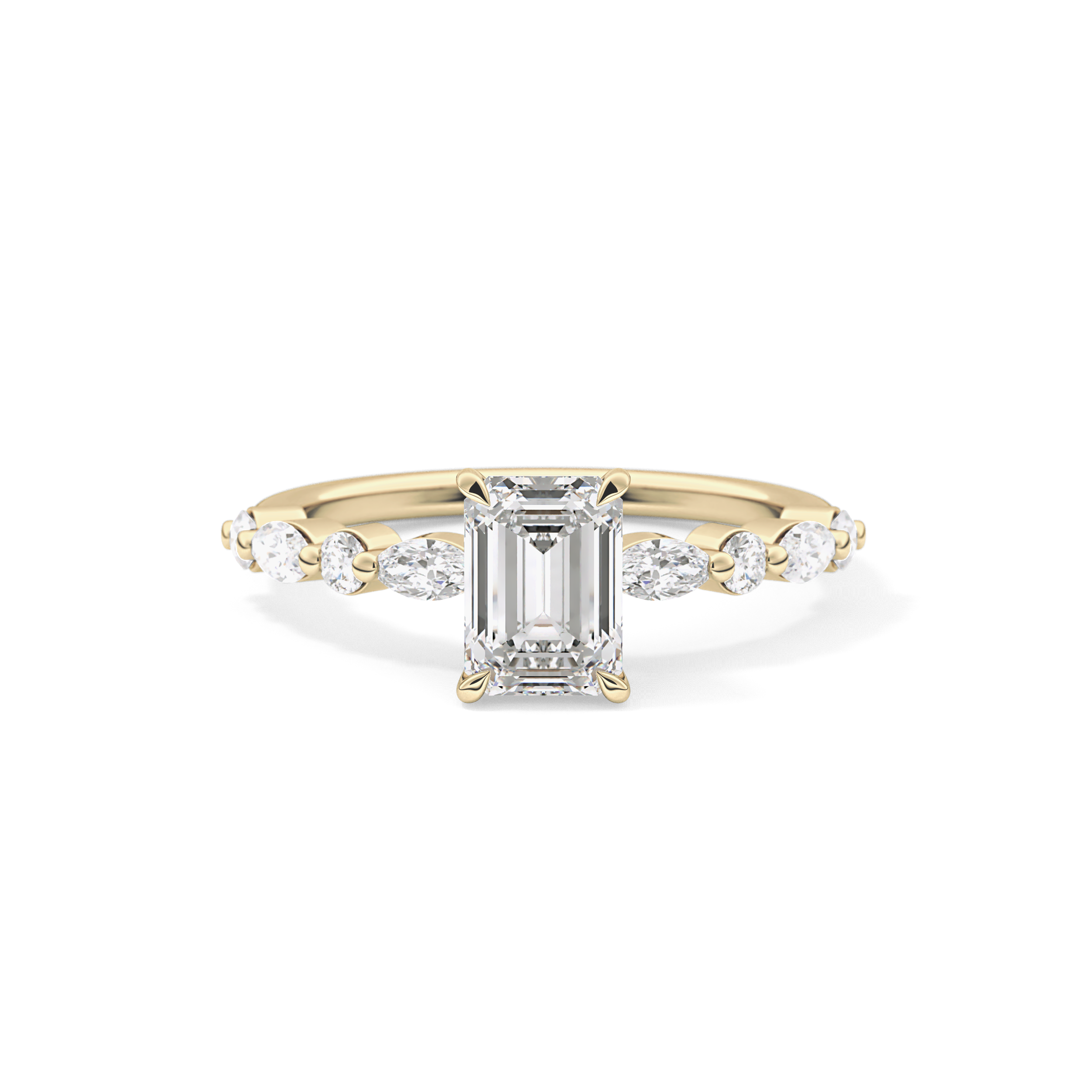Emerald Pave Lab Grown Diamond Engagement Ring