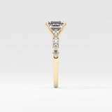 Emerald Pave Lab Grown Diamond Engagement Ring