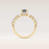 1.02 CT Emerald Shaped Pave Moissanite Engagement Ring