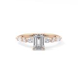 Emerald Pave Lab Grown Diamond Engagement Ring