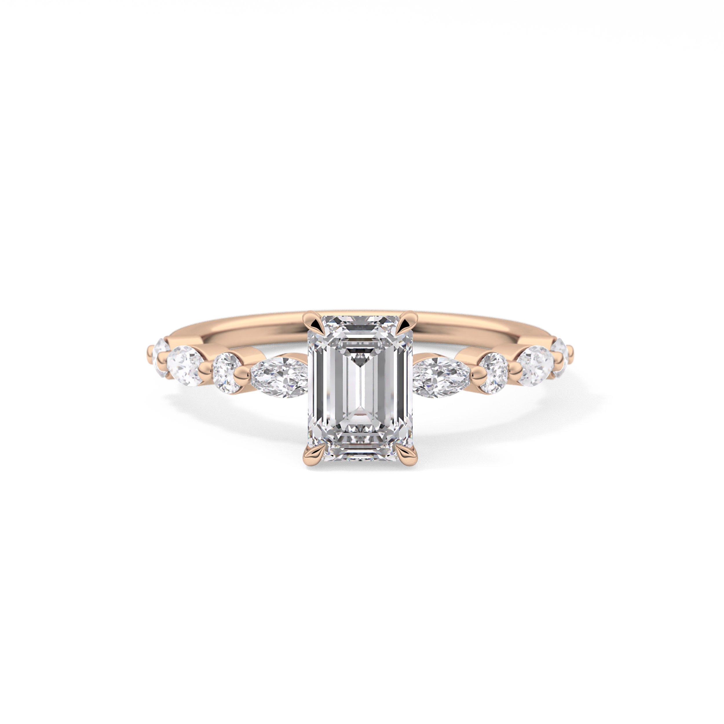 Emerald Pave Lab Grown Diamond Engagement Ring