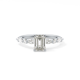 Emerald Pave Lab Grown Diamond Engagement Ring