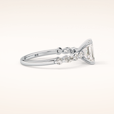 1.02 CT Emerald Shaped Pave Moissanite Engagement Ring