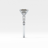Emerald Pave Lab Grown Diamond Engagement Ring