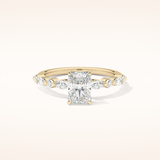 1.21 CT Radiant Shaped Pave Moissanite Engagement Ring