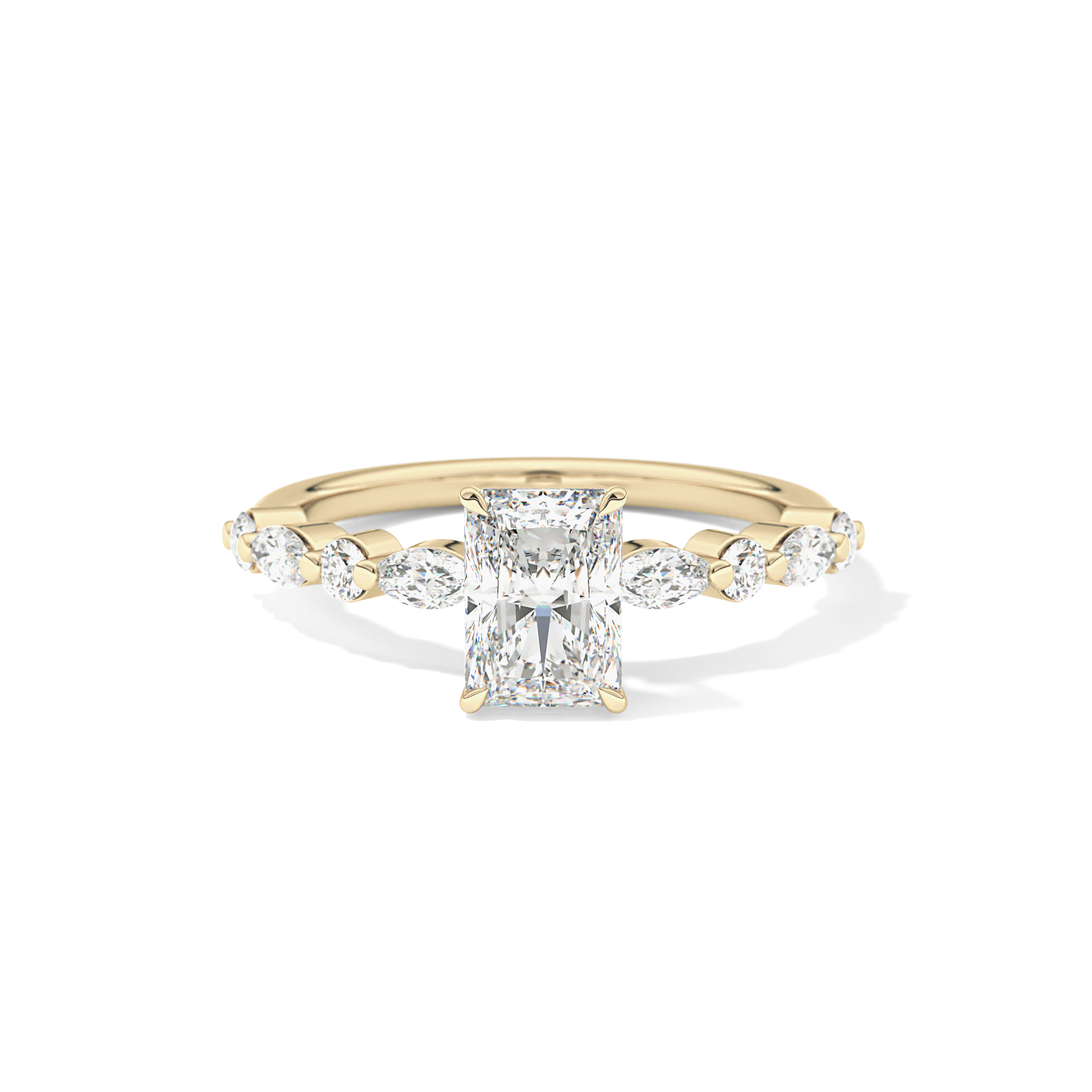 Radiant Pave Lab Grown Diamond Engagement Ring