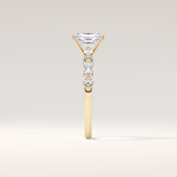 1.21 CT Radiant Shaped Pave Moissanite Engagement Ring