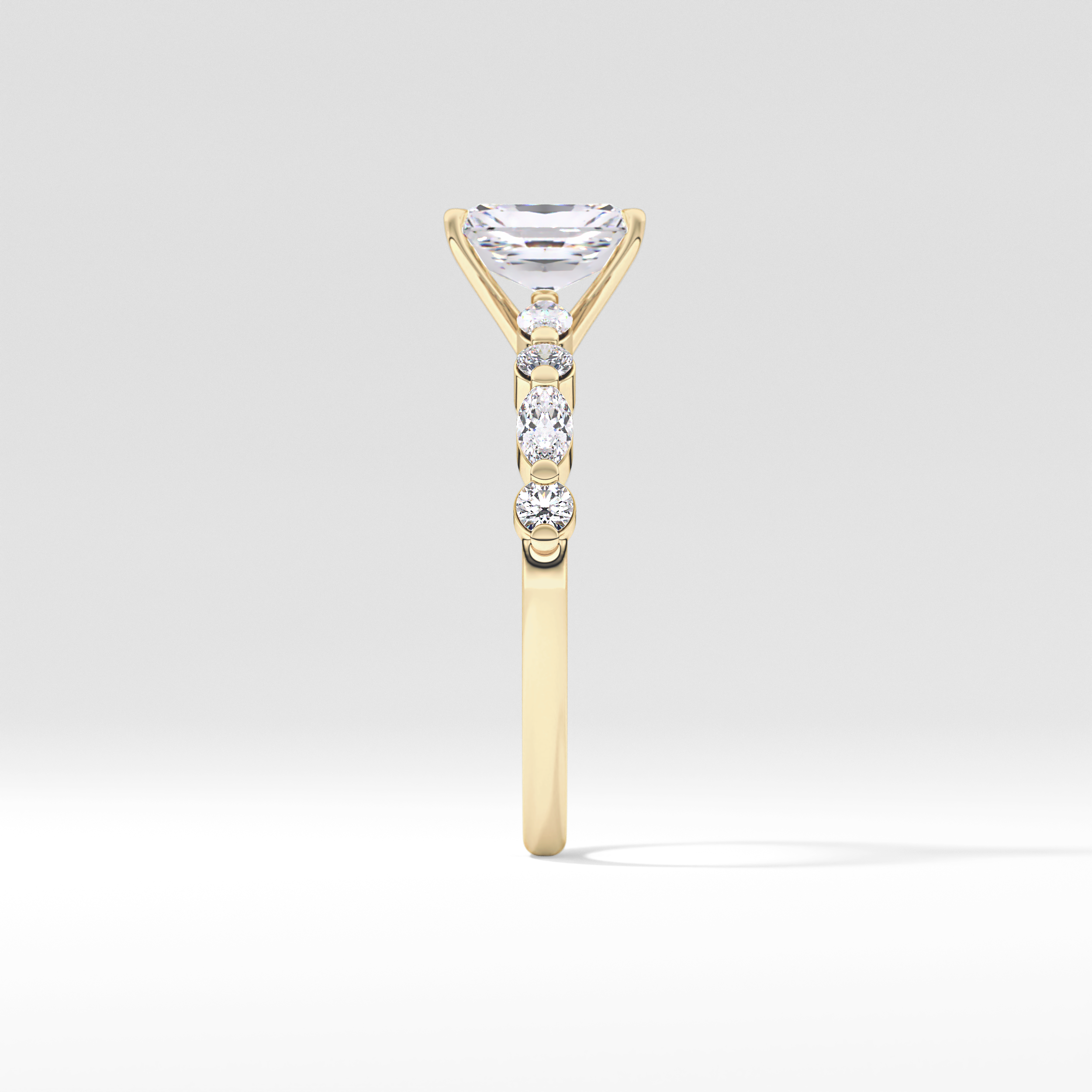 Radiant Pave Lab Grown Diamond Engagement Ring