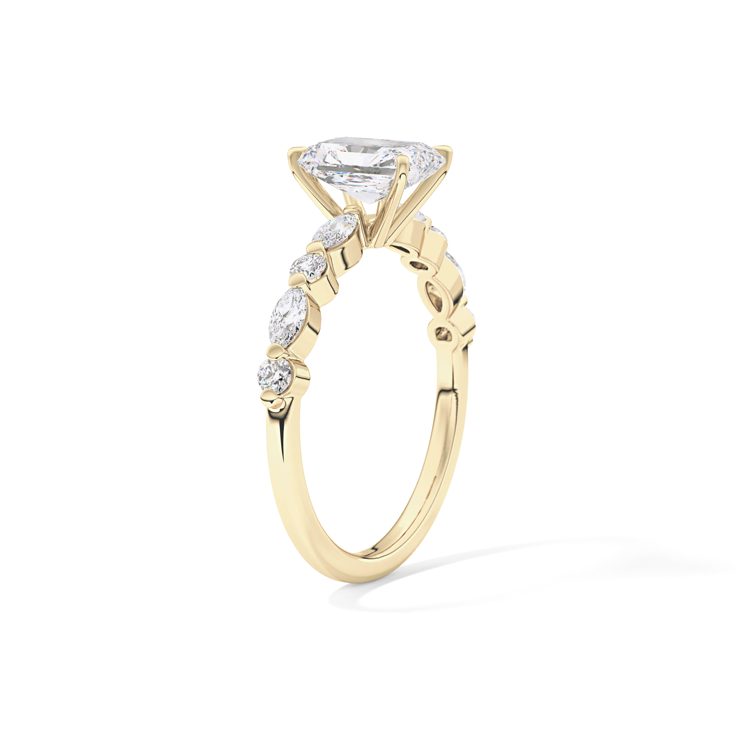 Radiant Pave Lab Grown Diamond Engagement Ring