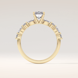 1.21 CT Radiant Shaped Pave Moissanite Engagement Ring