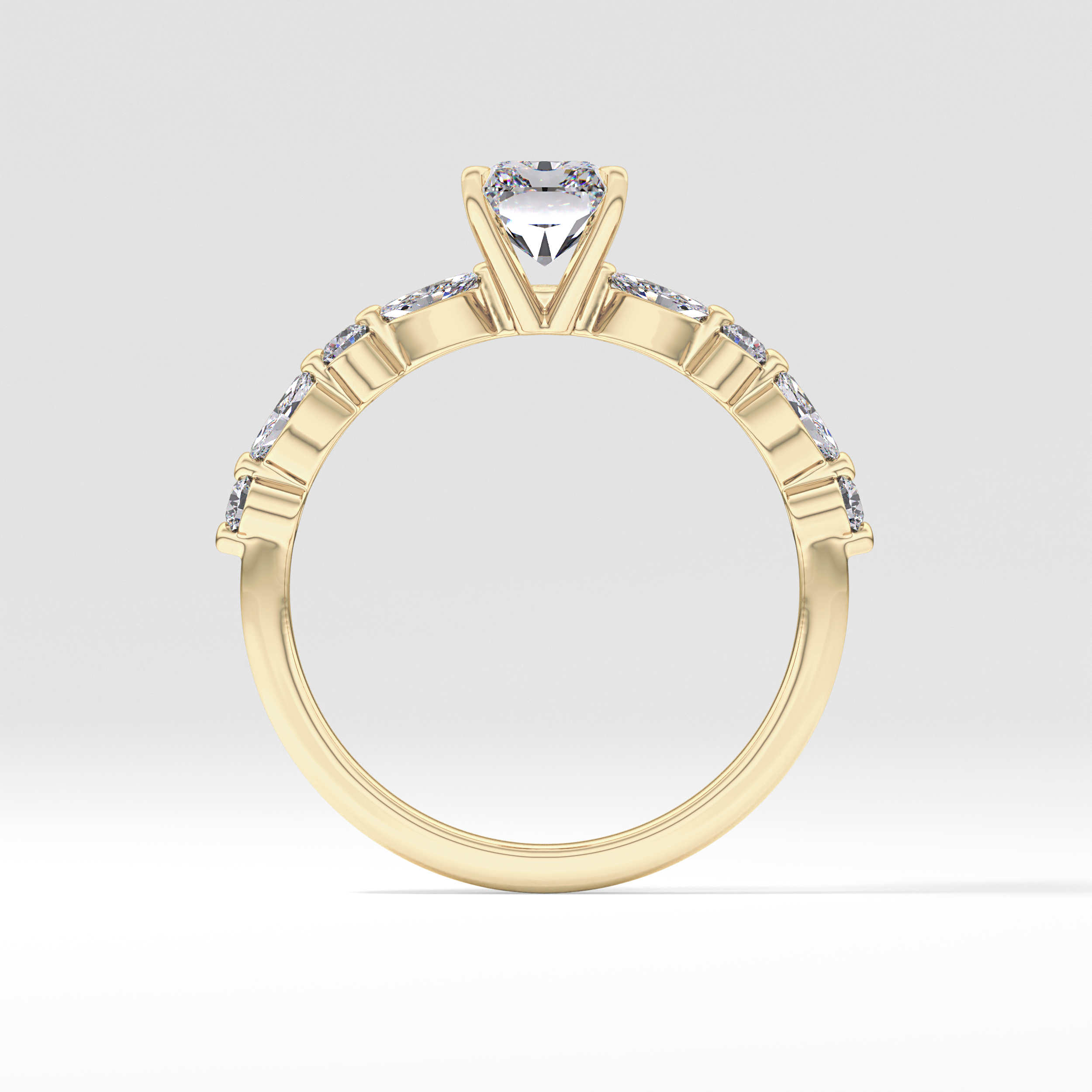 Radiant Pave Lab Grown Diamond Engagement Ring