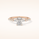 1.21 CT Radiant Shaped Pave Moissanite Engagement Ring