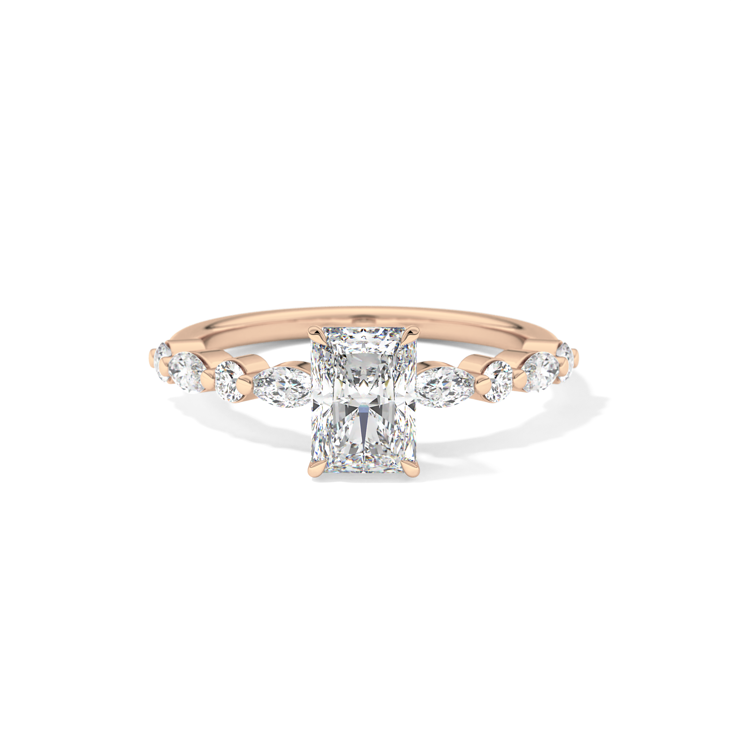 Radiant Pave Lab Grown Diamond Engagement Ring