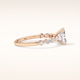 1.21 CT Radiant Shaped Pave Moissanite Engagement Ring