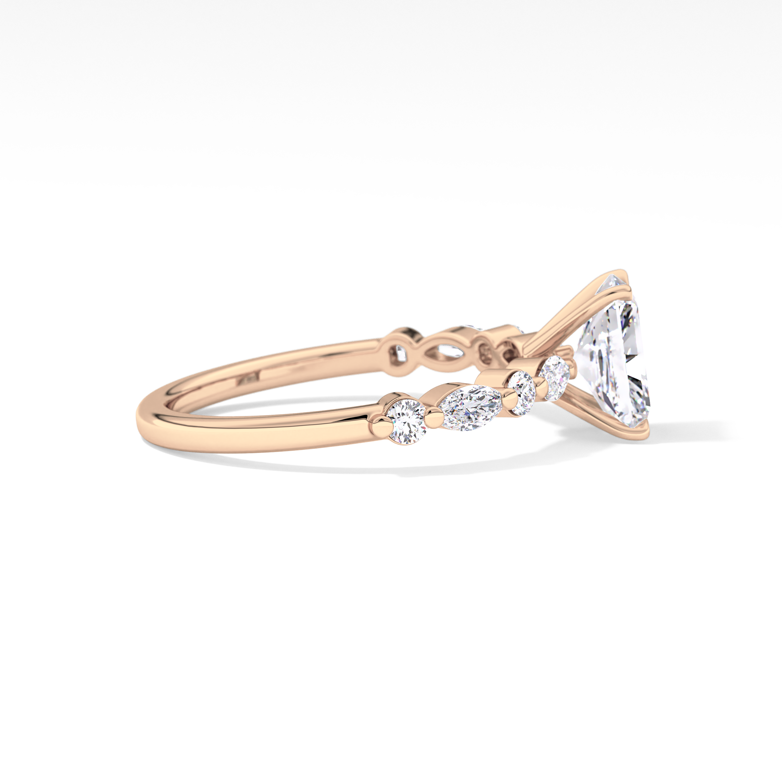 Radiant Pave Lab Grown Diamond Engagement Ring