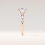 1.21 CT Radiant Shaped Pave Moissanite Engagement Ring