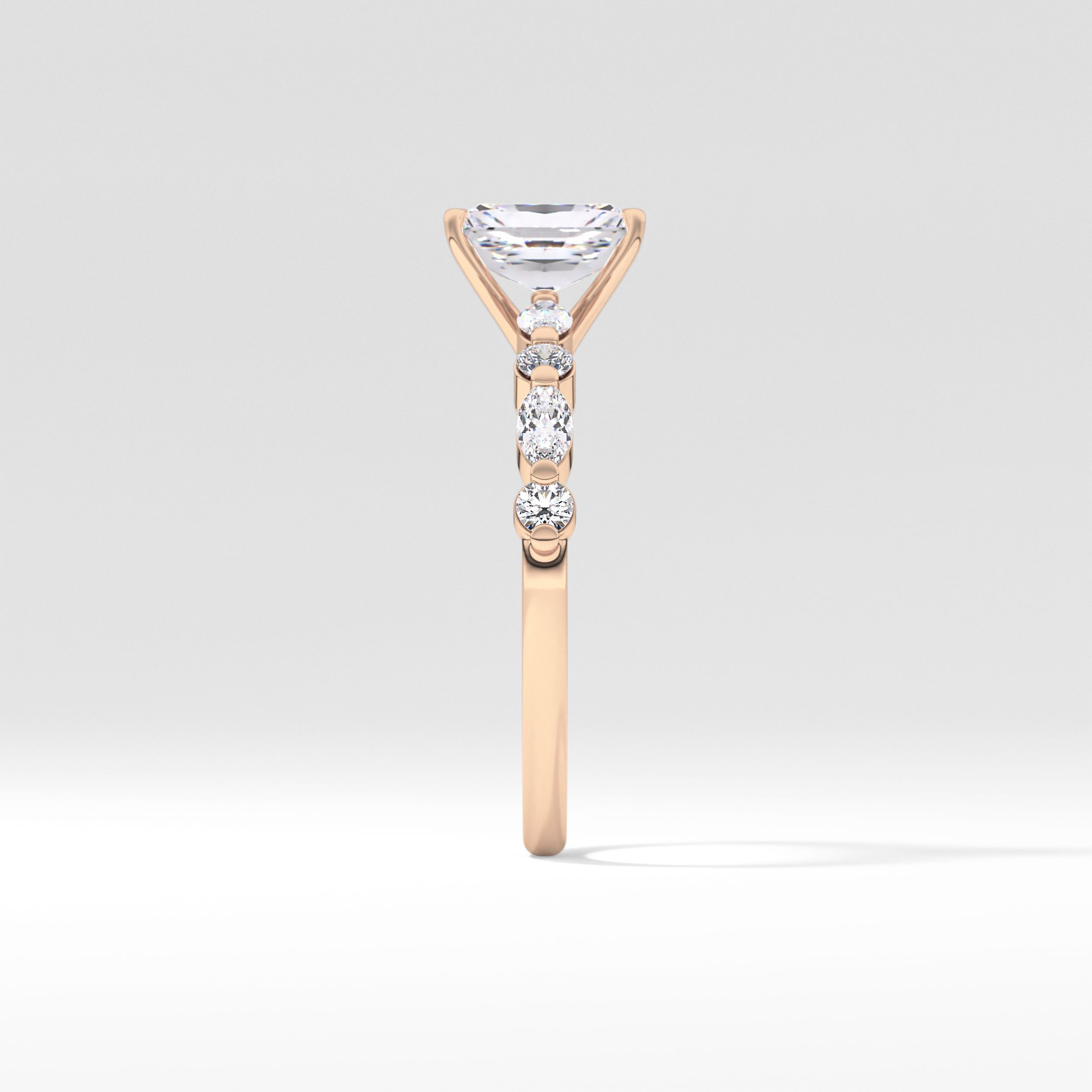 Radiant Pave Lab Grown Diamond Engagement Ring